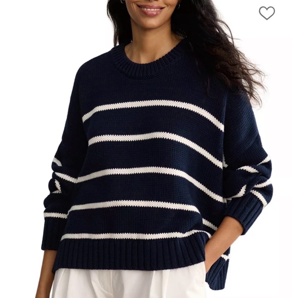 Jenni Kayne Navy and Cream Striped Sweater